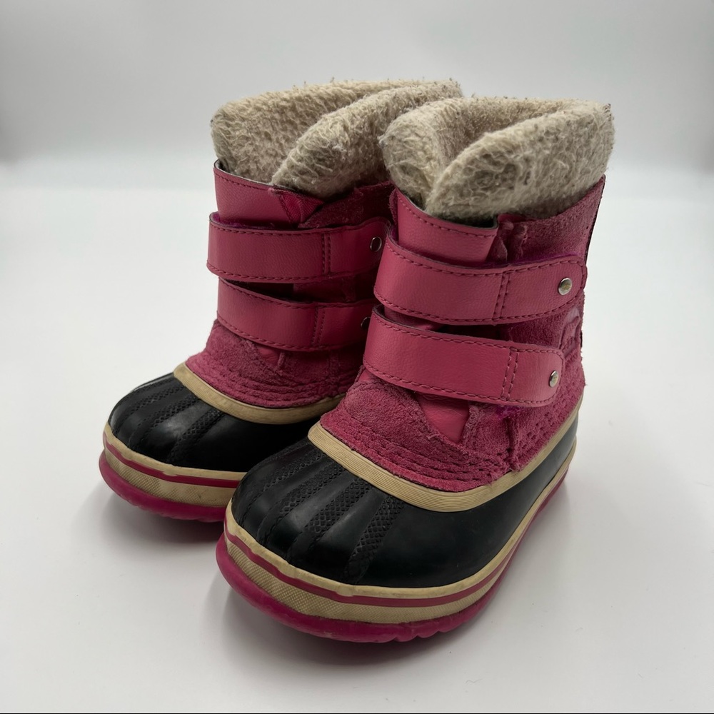 Sorel 1964 Pac Strap Kids Pink Winter Snow Boot Size 7